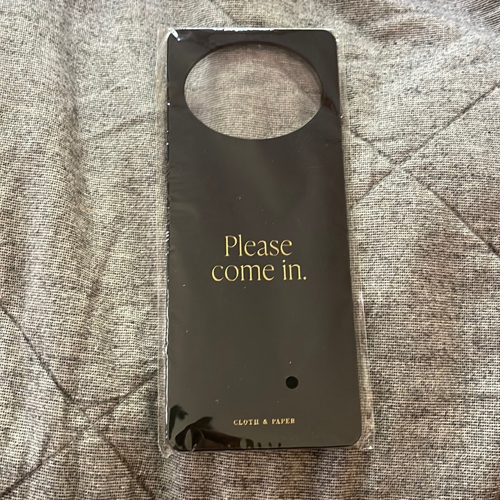 NWT Faux Leather Door Tag